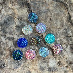 10 Druzy Sparkle Croc Charms